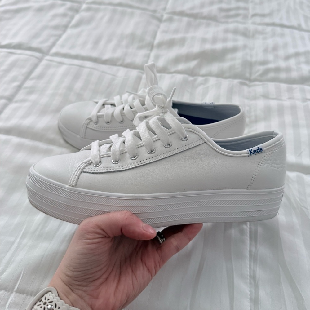 Keds Women's Triple Up Classic White Platform Sneakers - Sz 7.5